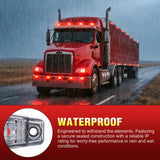 Nilight 2.5 Inch Oval Side Marker Light, White Lens Red LED,Waterproof | 2LED 80LM High Output Surface Mount Marker & Clearance Light, 12V Direct Wire Fits Pickup Trucks Trailers RVs & Boats,8 Pack, view 4