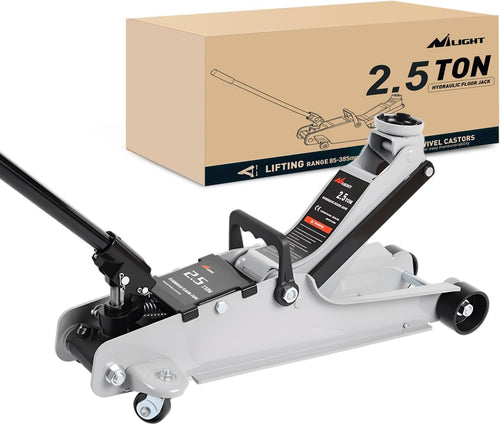 Nilight 2.5 Ton Floor Jack, Low Profile Hydraulic Trolley Car Jack with 360ยฐ Swivel Lifting Arm, Heavy Duty Steel Service Jack, Lifting Range 3.35 Inch to 15.15 Inch