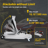 Nilight 2.5 Ton Floor Jack, Low Profile Hydraulic Trolley Car Jack with 360° Swivel Lifting Arm, Heavy Duty Steel Service Jack, Lifting Range 3.35 Inch to 15.15 Inch, view 2