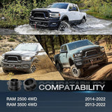 Nilight 2.5 Inch Front Leveling Lift Kit for 2014 2015 2016 2017 2018 2019 2020 2021 2022 2023 Dodge ram 2500 4WD 2013 2014 2015 2016 2017 2018 2019 2020 2021 2022 ram 3500 4WD Spring Spacers and Shock Extenders Lift Kits, view 6