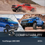 Nilight 2.5inch Leveling Lift Kit for 2019 2020 2021 2022 Ford Ranger 2WD 4WD Front Raise Suspension Strut Spacers, view 5