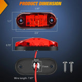 Nilight 2.5 Inch Oval Red Side Marker Light (10 Pcs), view 2