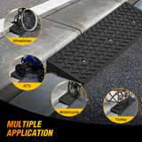 Nilight 2.8Inch Rise Curb Ramps, Heavy Duty Rubber Driveway Threshold Shed Ramp for Sidewalk Cars Lawn Mower Wheelchairs Motorcycles, 3300lbs Load Capacity (Pair), view 3