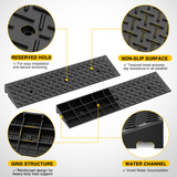 Nilight 2.8Inch Rise Curb Ramps, Heavy Duty Rubber Driveway Threshold Shed Ramp for Sidewalk Cars Lawn Mower Wheelchairs Motorcycles, 3300lbs Load Capacity (Pair), view 5