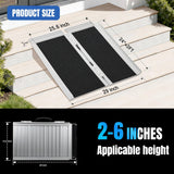 Nilight 2 Feet Portable Wheelchair Ramp with Quick-Lock Non-Skid Aluminum | Handicap Ramps with Handle Folding Threshold Ramp for Home Steps, Stairs, Doorways, Scooter, Porch, Cart 800LBS Capacity, view 2