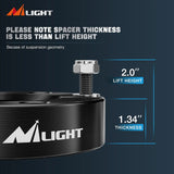 Nilight 2 Inch Front Leveling Lift Kit for 2007 2008 2009 2010 2011 2012 2013 2014 2015 2016 2017 2018 2019 2020 2021 2022 2023 Chevy Silverado 1500/GMC Sierra 1500, view 4