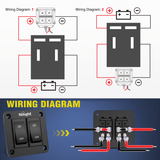 Nilight 2 Gang ON-Off Switch Panel 12V 20A 4 PIN DPST Toggle Switch, view 3
