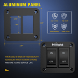 Nilight 2 Gang ON-Off Switch Panel 12V 20A 4 PIN DPST Toggle Switch, view 4