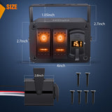 Nilight 2 Gang Rocker Switch Box 12V SPST ON Off Toggle Switches PD Type C and QC 3.0 USB Sockcet Voltmeter LED Light Waterproof Aluminum Mount Bracket Panel DIY Stickers for Boat Car RV Truck, view 5