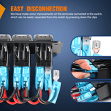 Nilight 2 Gang Switch Panel With QC3.0 & PD Charger And Voltmerter with Orange Backlit, view 4