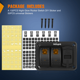 Nilight 2 Gang Switch Panel With QC3.0 & PD Charger And Voltmerter with Orange Backlit, view 5