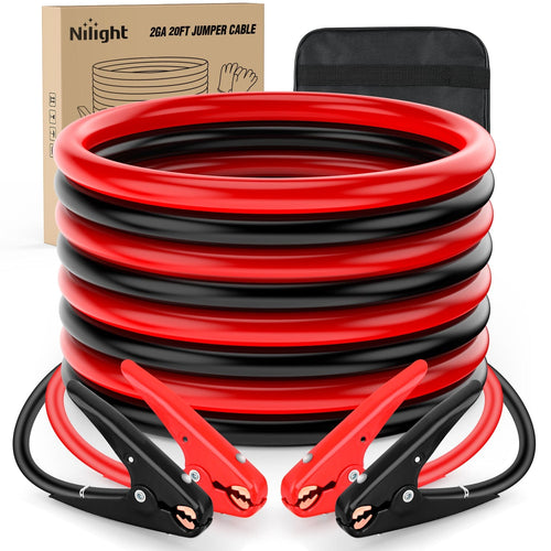 Nilight 2 Gauge 20 FT Heavy Duty Jumper Cable
