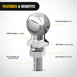 Nilight 2-Inch Diameter Chrome Trailer Hitch Ball, view 3