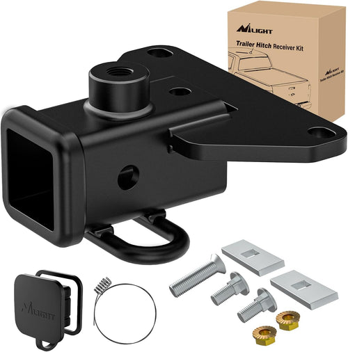 Nilight 2 Inch Rear Trailer Hitch Receiver Class 3 Tow Towing Hitch & Cover Kit for Gladiator JT 2019 2020 2021 2022 2023 2024 2025 with Hitch Cover