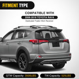 Nilight 2 Inch Receiver Tow Hitch for Toyota RAV4 2006-2018 | Class 3 Trailer Hitch for 2006 2007 2008 2009 2010 2011 2012 2013 2014 2015 2016 2017 2018 Black Powder Coated, view 5