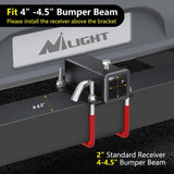 Nilight 2 Inch RV Bumper Hitch Receiver with Hitch Pin Fits 4-4.5 Inch Beam, 200Lbs Tongue Weight Capacity Adapter, Travel Trailer Rear Bumper, Fit for Camper Bike Racks Cargo Carrier Car, view 4