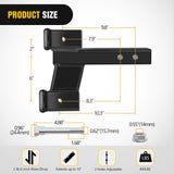 Nilight 2 Inch Trailer Dual Hitch Receiver with 2 & 6Inch Rise or Drop, view 2