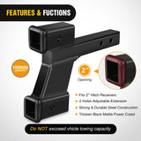 Nilight 2 Inch Trailer Dual Hitch Receiver with 2 & 6Inch Rise or Drop, view 5
