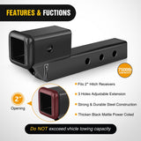 Nilight 2 Inch Trailer Dual Hitch Receiver with 2Inch Rise or Drop, view 5