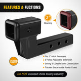 Nilight 2 Inch Trailer Dual Hitch Receiver with 4Inch Rise or Drop, view 5