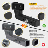 Nilight 2 Inch Trailer Dual Hitch Receiver with 4Inch Rise or Drop, view 6