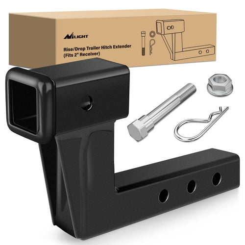 Nilight 2 Inch Trailer Dual Hitch Receiver with 6Inch Rise or Drop