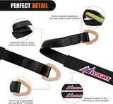 Nilight 2 Inch x 38 Inch Axle Tie Down Straps with D-Rings & Protective Sleeves | 11,127 LBS Break Strength for Car Haulers Engine Hoists Trucks Trailers and UTVs 4 Pack Black, view 3