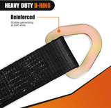 Nilight 2 Inch x 38 Inch Axle Tie Down Straps with D-Rings & Protective Sleeves | 11,127 LBS Break Strength for Car Haulers Engine Hoists Trucks Trailers and UTVs 4 Pack Black, view 6
