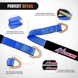 Nilight 2 Inch x 38 Inch Axle Tie Down Straps with D-Rings & Protective Sleeves | 11,127 LBS Break Strength for Car Haulers Engine Hoists Trucks Trailers and UTVs 4 Pack Blue, view 3