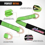 Nilight 2 Inch x 38 Inch Axle Tie Down Straps with D-Rings & Protective Sleeves | 11,127 LBS Break Strength for Car Haulers Engine Hoists Trucks Trailers and UTVs 4 Pack Green, view 3