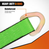 Nilight 2 Inch x 38 Inch Axle Tie Down Straps with D-Rings & Protective Sleeves | 11,127 LBS Break Strength for Car Haulers Engine Hoists Trucks Trailers and UTVs 4 Pack Green, view 6