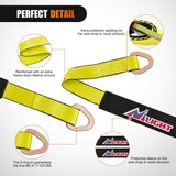 Nilight 2 Inch x 38 Inch Axle Tie Down Straps with D-Rings & Protective Sleeves | 11,127 LBS Break Strength for Car Haulers Engine Hoists Trucks Trailers and UTVs 4 Pack Yellow, view 3
