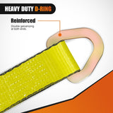 Nilight 2 Inch x 38 Inch Axle Tie Down Straps with D-Rings & Protective Sleeves | 11,127 LBS Break Strength for Car Haulers Engine Hoists Trucks Trailers and UTVs 4 Pack Yellow, view 6