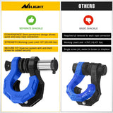 Nilight 2 Pack 3/4 Inch D-Ring Separate Shackle 45,000 Lbs Break Strength | Includes 7/8 Inch Lock Pin, Isolators and Washers Off Road Recovery, for Tow Strap Winch Truck Vehicle Black&Blue, view 5