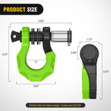 Nilight 2 Pack 3/4 Inch D-Ring Separate Shackle 45,000 Lbs Break Strength | Includes 7/8 Inch Lock Pin, Isolators and Washers Off Road Recovery, for Tow Strap Winch Truck Vehicle Black&Green, view 2