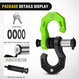 Nilight 2 Pack 3/4 Inch D-Ring Separate Shackle 45,000 Lbs Break Strength | Includes 7/8 Inch Lock Pin, Isolators and Washers Off Road Recovery, for Tow Strap Winch Truck Vehicle Black&Green, view 3