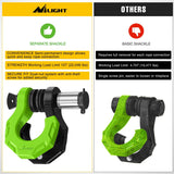 Nilight 2 Pack 3/4 Inch D-Ring Separate Shackle 45,000 Lbs Break Strength | Includes 7/8 Inch Lock Pin, Isolators and Washers Off Road Recovery, for Tow Strap Winch Truck Vehicle Black&Green, view 5