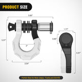 Nilight 2 Pack 3/4 Inch D-Ring Separate Shackle 45,000 Lbs Break Strength | Includes 7/8 Inch Lock Pin, Isolators and Washers Off Road Recovery, for Tow Strap Winch Truck Vehicle Black&White, view 2