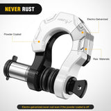 Nilight 2 Pack 3/4 Inch D-Ring Separate Shackle 45,000 Lbs Break Strength | Includes 7/8 Inch Lock Pin, Isolators and Washers Off Road Recovery, for Tow Strap Winch Truck Vehicle Black&White, view 4