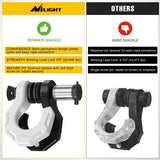 Nilight 2 Pack 3/4 Inch D-Ring Separate Shackle 45,000 Lbs Break Strength | Includes 7/8 Inch Lock Pin, Isolators and Washers Off Road Recovery, for Tow Strap Winch Truck Vehicle Black&White, view 5