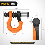 Nilight 2 Pack 3/4 Inch D-Ring Separate Shackle with 7/8 Inch Lock Pin 45,000 lbs Break Strength, Off Road Recovery Shackle with Isolators Washers for Use with Tow Strap, Winch, Truck Vehicle (Black&Orange), view 2