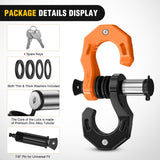 Nilight 2 Pack 3/4 Inch D-Ring Separate Shackle with 7/8 Inch Lock Pin 45,000 lbs Break Strength, Off Road Recovery Shackle with Isolators Washers for Use with Tow Strap, Winch, Truck Vehicle (Black&Orange), view 3
