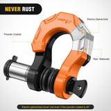 Nilight 2 Pack 3/4 Inch D-Ring Separate Shackle with 7/8 Inch Lock Pin 45,000 lbs Break Strength, Off Road Recovery Shackle with Isolators Washers for Use with Tow Strap, Winch, Truck Vehicle (Black&Orange), view 4
