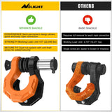 Nilight 2 Pack 3/4 Inch D-Ring Separate Shackle with 7/8 Inch Lock Pin 45,000 lbs Break Strength, Off Road Recovery Shackle with Isolators Washers for Use with Tow Strap, Winch, Truck Vehicle (Black&Orange), view 5
