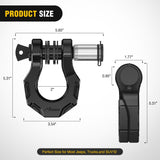 Nilight 2 Pack 3/4 Inch D-Ring Separate Shackle with 7/8 Inch Lock Pin 45,000 lbs Break Strength, Off Road Recovery Shackle with Isolators Washers for Use with Tow Strap, Winch, Truck Vehicle (Black), view 2