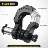 Nilight 2 Pack 3/4 Inch D-Ring Separate Shackle with 7/8 Inch Lock Pin 45,000 lbs Break Strength, Off Road Recovery Shackle with Isolators Washers for Use with Tow Strap, Winch, Truck Vehicle (Black), view 4