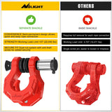 Nilight 2 Pack 3/4 Inch D-Ring Separate Shackle with 7/8 Inch Lock Pin 45,000 lbs Break Strength, Off Road Recovery Shackle with Isolators Washers for Use with Tow Strap, Winch, Truck Vehicle (Red), view 5