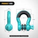 Nilight 2 Pack 3/4 Inch D-Ring Shackle with 7/8 Inch Screw Pin 41,887lbs Break Strength, Heavy Duty Off Road Recovery Shackle with Isolators Washers for Use with Tow Strap, Winch, Off-Road Jeep Truck Vehicle, view 2