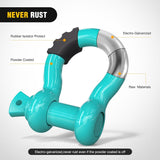 Nilight 2 Pack 3/4 Inch D-Ring Shackle with 7/8 Inch Screw Pin 41,887lbs Break Strength, Heavy Duty Off Road Recovery Shackle with Isolators Washers for Use with Tow Strap, Winch, Off-Road Jeep Truck Vehicle, view 3