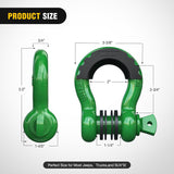 Nilight 2 Pack 3/4 Inch D-Ring Shackle with 7/8 Inch Screw Pin 41,887lbs Break Strength, Heavy Duty Off Road Recovery Shackle with Isolators Washers for Use with Tow Strap, Winch, Off-Road Jeep Truck Vehicle, view 2